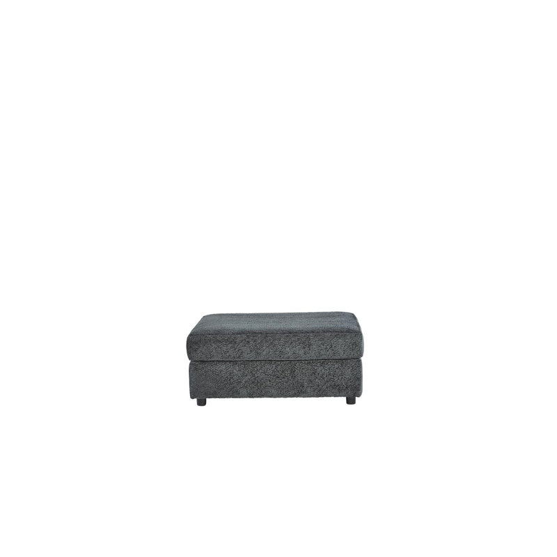 Repose-pieds standard carré de 38 po Aubriyana, Mélange de polyester gris foncé