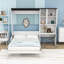 Murphy Bed with Built-In Storage Shelf, Cabinet, Desk and Sofa-1869640652