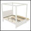 Structure de lit à baldaquin en bois de pin massif avec lit gigogne escamotable et 3 tiroirs de rangement sous le lit gigogne, lit renforcé en panneau de fibres à densité moyenne avec trous pré-percés Assemblage facile-2115234257