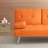 67" Orange Leather Office Sofa Bed, Double Fold, with Coffee Table, Multifunctional