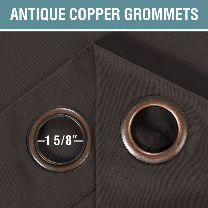 Curtains for Bedroom/Living Room 2 Panels Set - Thermal Insulated Room Darkening Grommet Top Curtains, Chocolate Brown