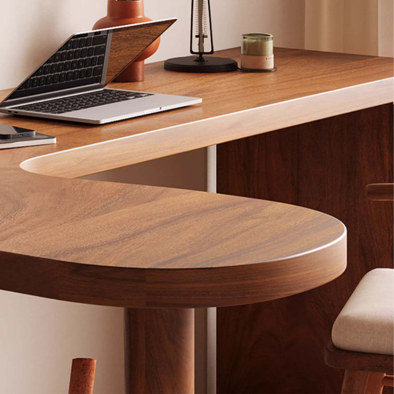 L-shaped corner home-made solid wood computer desk, 29.53" H x 55.12" W x 39.37" D