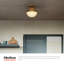 Plafonnier semi-encastré noir mat 12 po avec verre opale Shelton-839059274