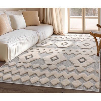 Mataeo Machine Woven / Power Loomed Polyester, Polyester Blend Grey Rug