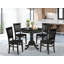 Ensemble de table de salle à manger moderne 5 pièces comprenant une table de cuisine ronde avec piédestal et 4 chaises de salle à manger, 36 po x 36 po, noir-96489791-108003994-108003992