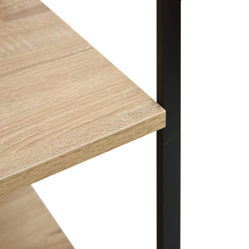 Microwave Cabinet Engineered Wood, Black/Oak