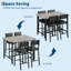 Ensemble de table de salle à manger 5 pièces à hauteur de comptoir pour 4 personnes, table de pub avec 4 tabourets de bar rembourrés, table de cuisine industrielle avec chaises, mobilier de salle à manger peu encombrant-129390447-129390455-129390450-129390453
