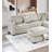 Sectional sofa with chaise longue and footstool