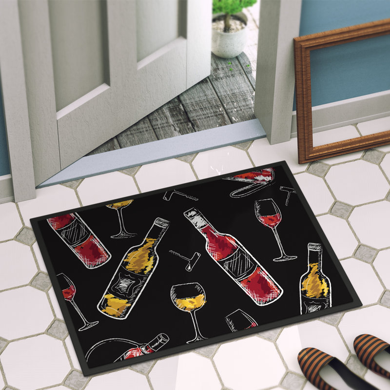 Non-Slip Outdoor Doormat, Black, 27" W x 18" L 
