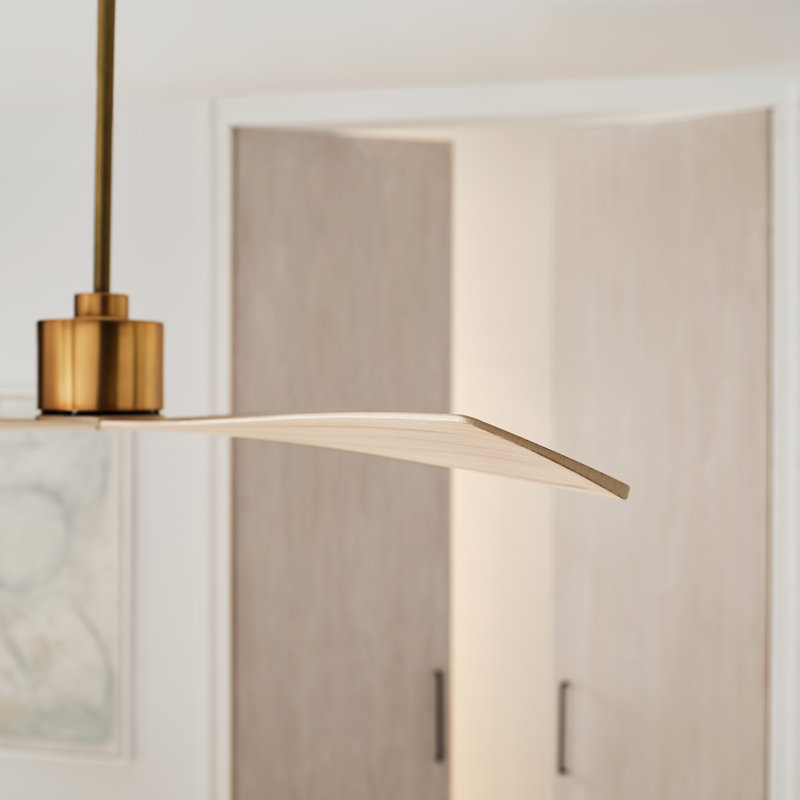 Ventilateur de plafond intérieur Adler 60 avec pales ABS en chêne blanchi et télécommande portable, Bronze brillant