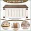 Table basse à plateau relevable avec station de charge Farmhouse, table centrale carrée en bois pour petits / grands espaces, ports USB et amp; Rangement caché