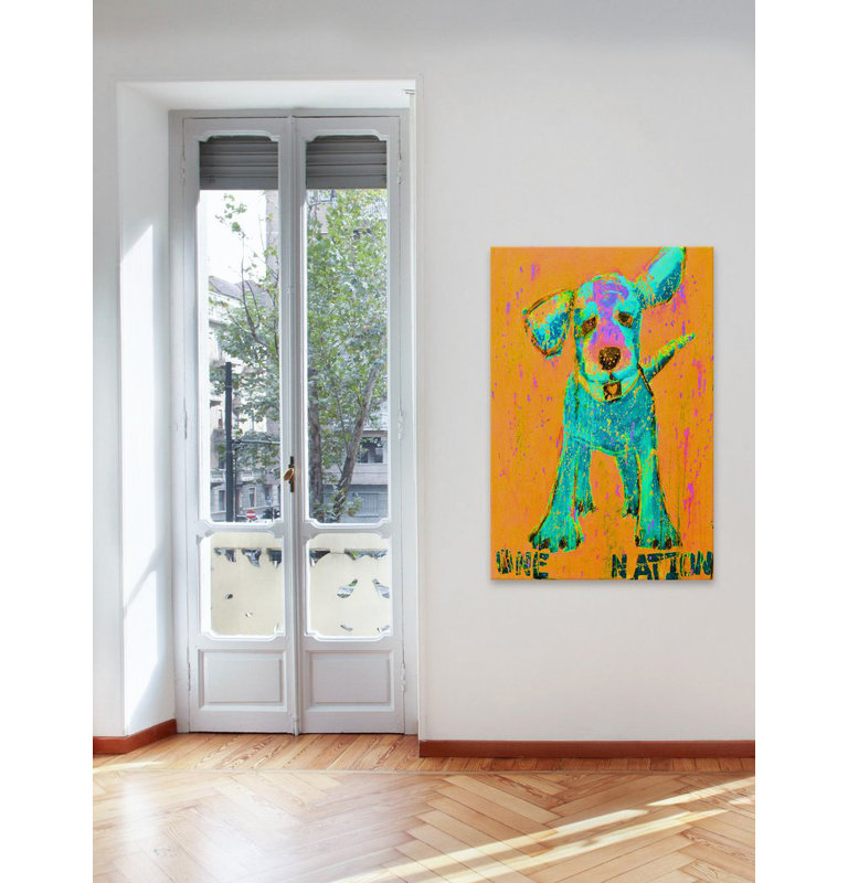 «Pink and Orange One Nation», reproduction sur toile tendue, H 24 po x l 16 po x P 1,5 po