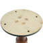 Table de salle à manger ronde moderne, table en pierre frittée de 33,5 po avec pieds en bois et base dorée, table de cuisine pour 2 personnes pour un petit espace, capacité de poids de 150 lb (seulement la table de Négociation)-1760800647