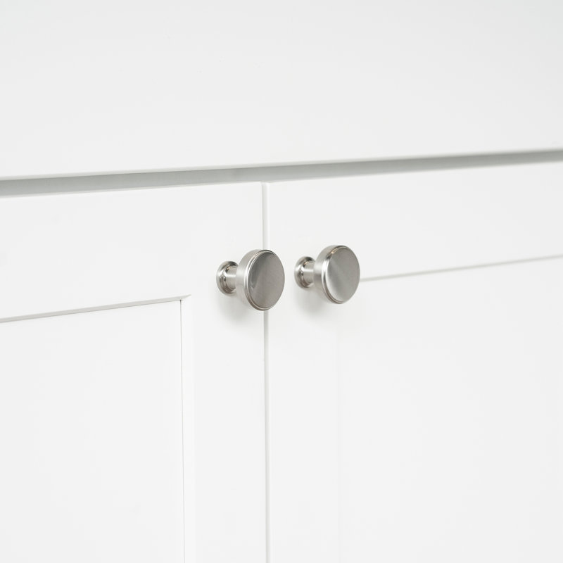 Poignée champignon Piper Collection - bouton d'armoire de 1-1 / 4 po de diamètre en nickel satiné - quincaillerie moderne de style Mid-Century pour tiroirs et armoires