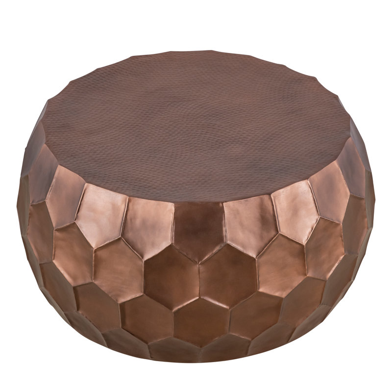Celentano Metal Drum Accent Coffee Table, Copper
