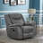 Encino Grey Upholstered Padded Arm Glider Recliner