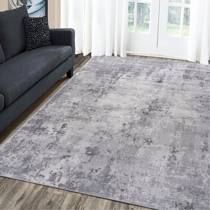 Grey 8X10 Area Rug - Stain , Non-Shedding For Nursery, Entryway, Bedroom Stylish Non-Shedding, Home Office, Fashionable
