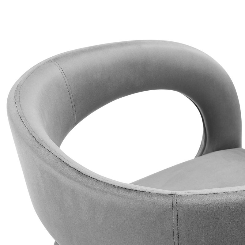Modway Pinnacle Boucle Upholstered Dining Chair, Velvet Gray