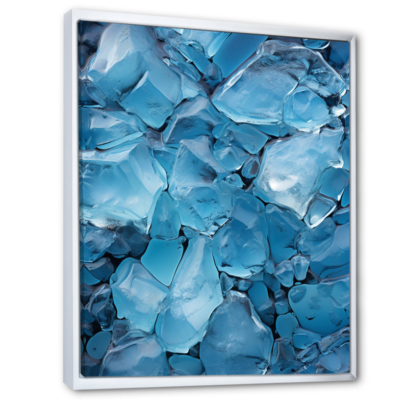 «Glacier Glacial Symphony IV», art mural sur toile, Cadre flottant blanc, H 32 po x l 24 po x P 1 po