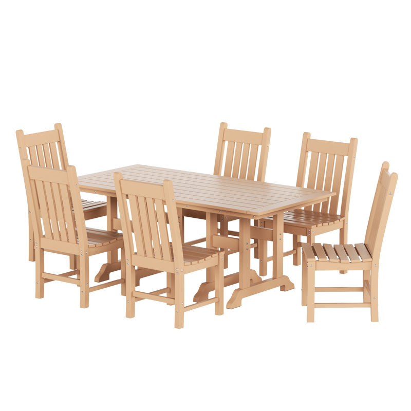 Ensemble de salle à manger rectangulaire pour 6 personnes 71 po Laguna, Teck