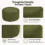 Pouf rond en velours côtelé, vert olive