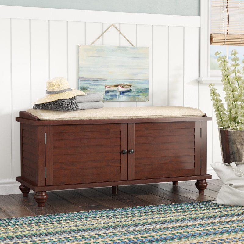 Banc de rangement avec armoire en velours Lechner, Espresso