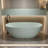 57'' Freestanding Bathtub Resin Stone Soaking Bathtub Solid Surface Modern Tubs With Overflow And Pop-Up Drain-120137203