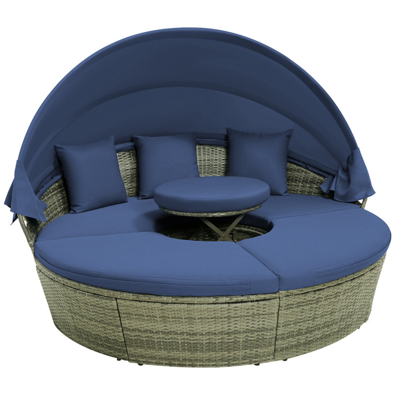 Brieonna 75'' Wide Curved Patio Daybed with Cushions