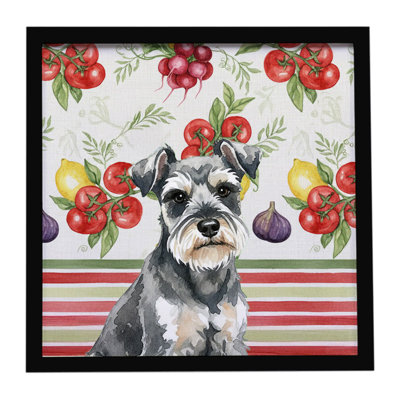 Schnauzer miniature, impression sur métal encadrée