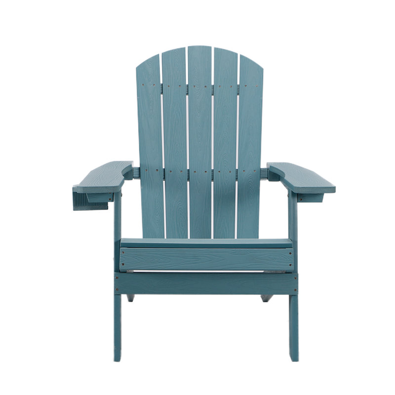 Chaise Adirondack pliante en plastique Tranquilo Depot, Bleu sarcelle