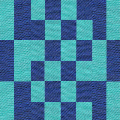 Tapis bleu/vert léger tissé à la machine