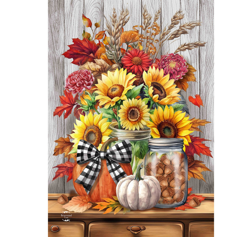 Drapeau de jardin tournesols et mamans