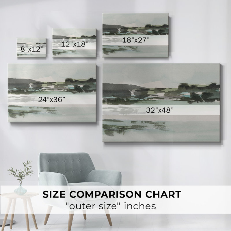 Toile tendue avec galerie Turquoise Marsh II, H 12 po x l 18 po