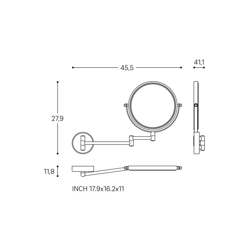 Round Mirror, Chrome