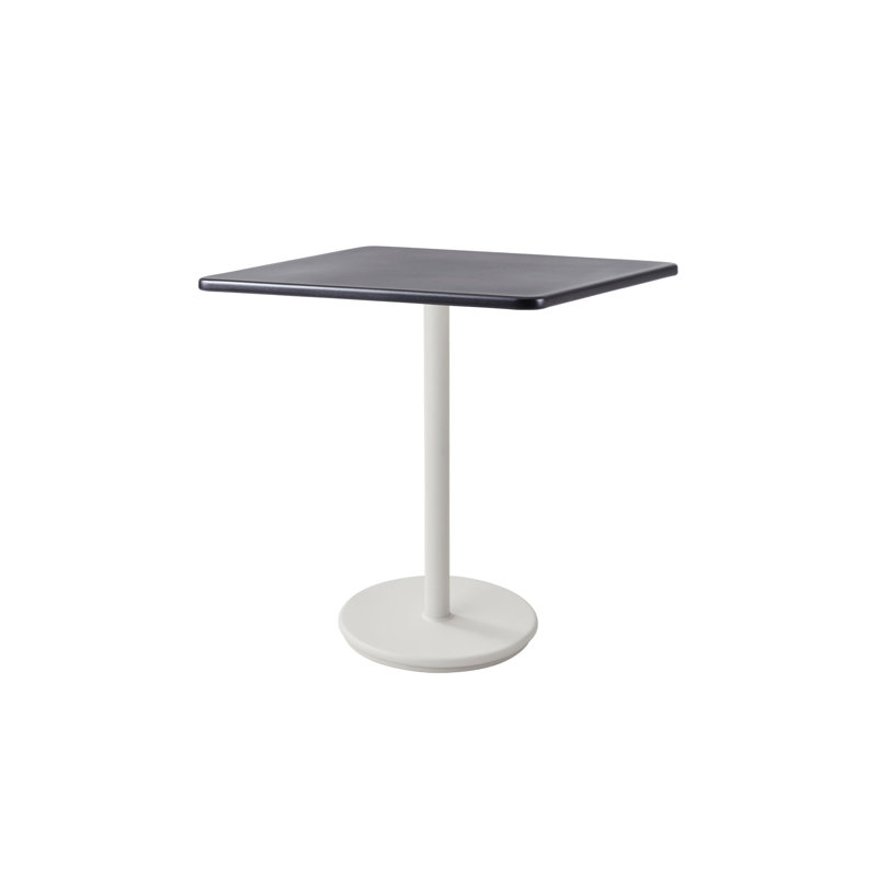 Go Outdoor Square Teak Table, Gray, 29.6" W x 29.6" L x 30.4" H, Dark Gray