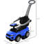 Poussette de voiture bleue avec barrière de sécurité réglable pour 1-3 ans 2 en 1