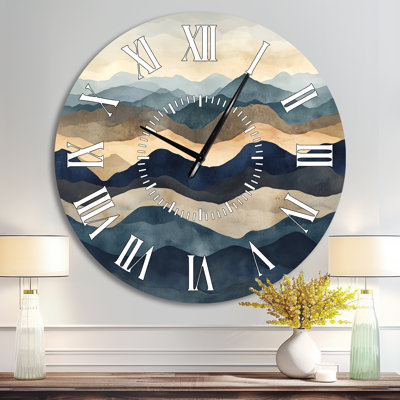 Geometric Earth Horizon II - Contemporary Metal Wall Clock