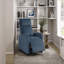 Fauteuil inclinable moderne en velours côtelé bleu doux - structure en bois massif, meubles de salon-804389749