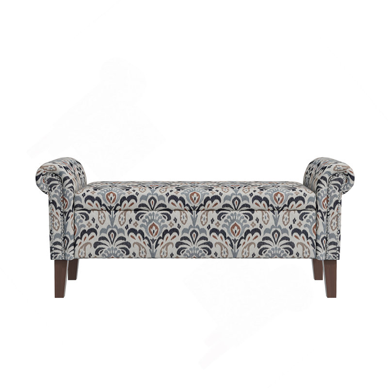 Repose-pieds avec rangement Conrad, Brun, gris, beige