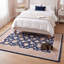 Tapis lavable à poils courts, motif floral Maidenhair, bleu marine, rose, or, gris et crème, antidérapant, pour intérieur et extérieur, idéal pour le salon, la chambre, la salle à manger, l'entrée, le corridor et le bureau. Convient aux animaux de compagnie.-949854331