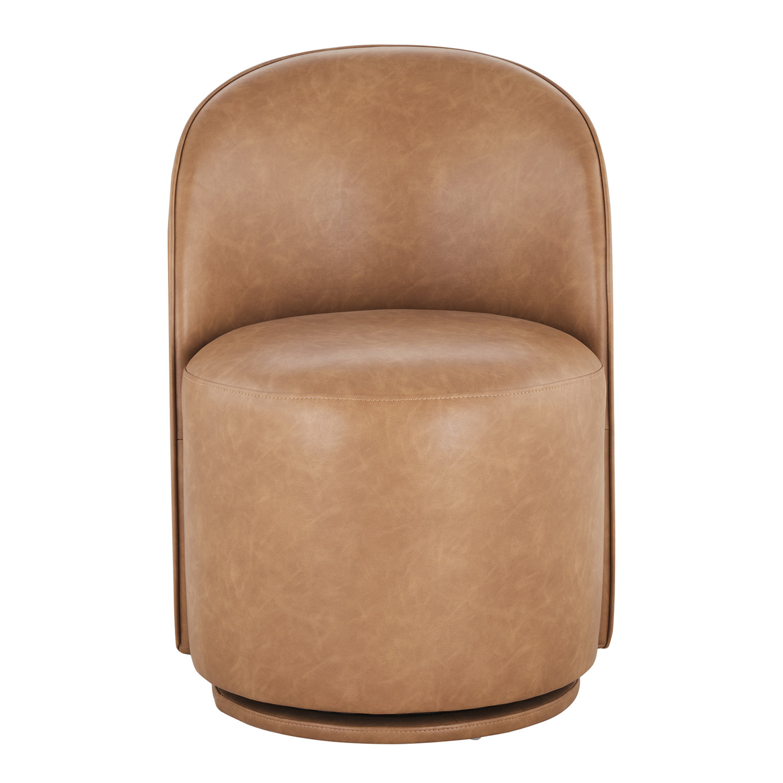 Sharlene Swivel Dining Chair, Camel Faux Leather