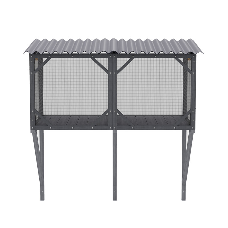 Bug Proof Cat Catio, Window Box Enclosure For Indoor Cats, Antique Grey