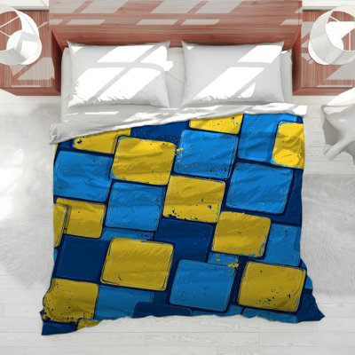 Yellow Tiles Bedding Abstract Comforter Industrial