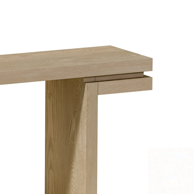 Console rectangulaire avec structure en bois robuste, Natural