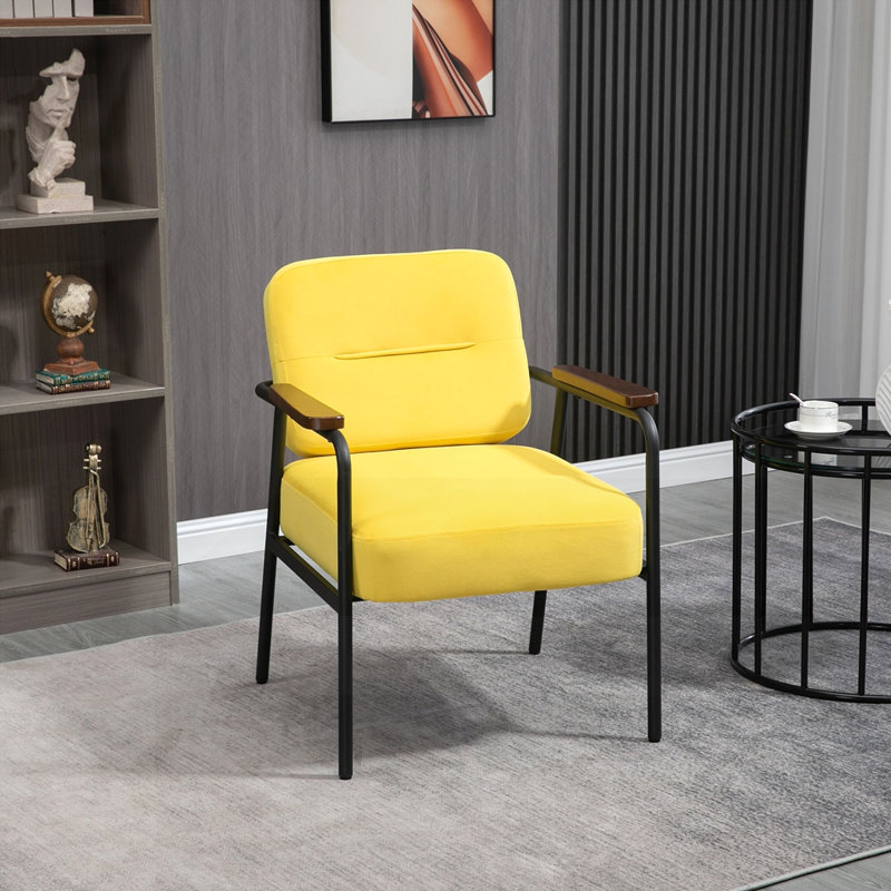 Fauteuil rembourré en velours