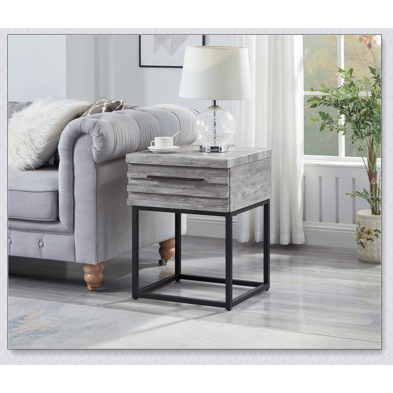 Table de bout avec rangement Celestial, Gris