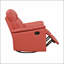 Fauteuil inclinable et pivotant en cuir rouge avec coussins moelleux pour un confort et une élégance ultimes dans les salons-124698687