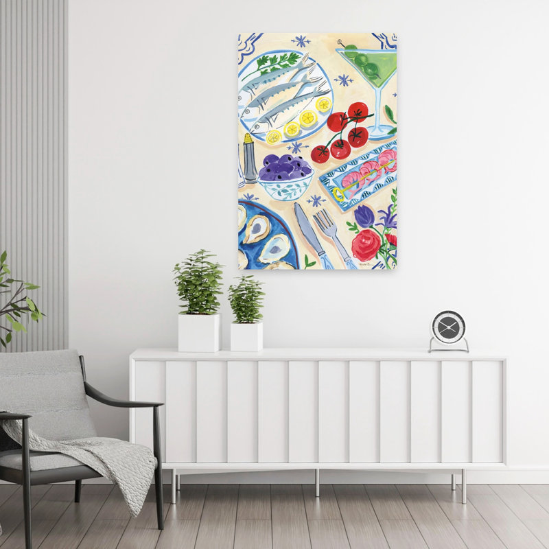 Seafood Tablescape Contemporary Fish Art, 36" H x 24" W