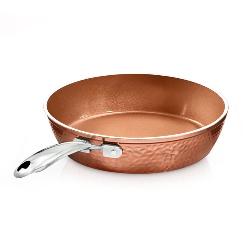 Hammered Copper 12'' Nonstick Aluminum Fry Pan