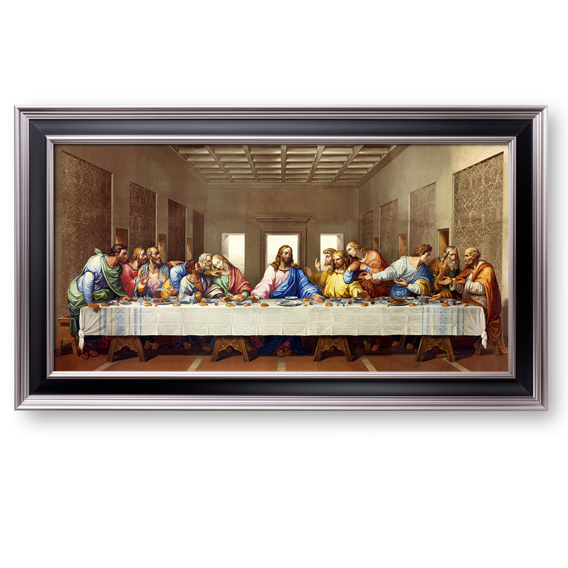 «The Last Supper» par Leonardo Da Vinci, reproductions d'art classiques du monde, estampe numérique encadrée pour décoration intérieure